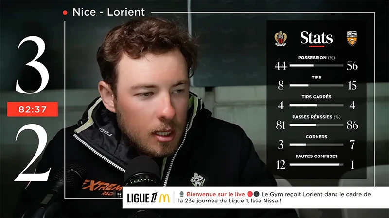 OGC Nice - habillage live sur-mesure